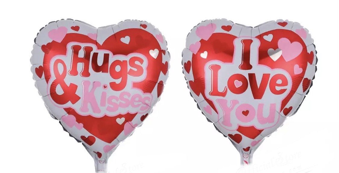 I Love You Hugs & Kises Heart Balloon  (18 inch)